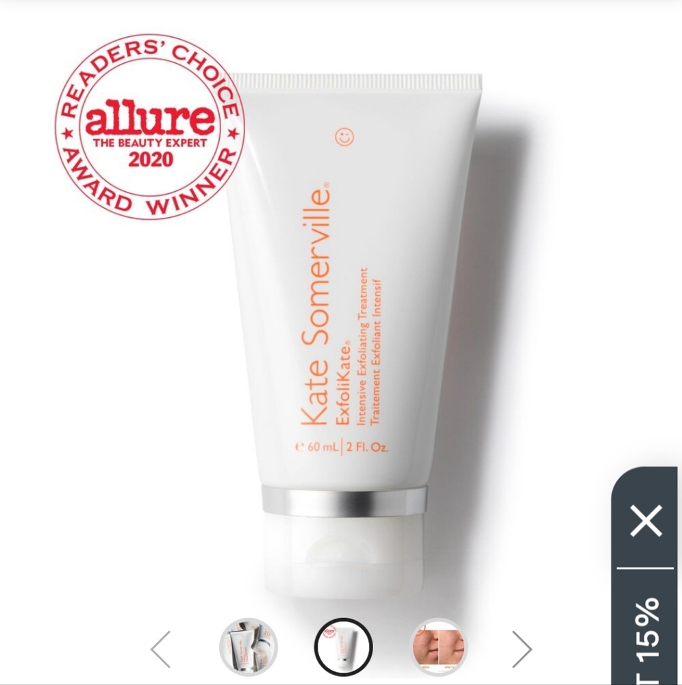 Kate Somerville, 2Fl Oz, white bottle with orange writing